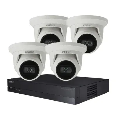 Hanwha Wisenet turret cameras with a recording unit